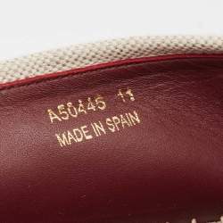 Dolce & Gabbana Beige Canvas Embroidered Slip On Espadrilles Size 45