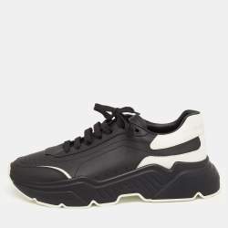 Dolce & Gabbana Black/White Leather Daymaster Sneakers Size 46