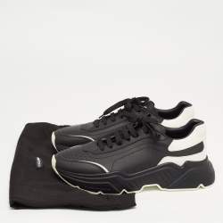Dolce & Gabbana Black/White Leather Daymaster Sneakers Size 46