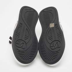 Dolce & Gabbana Black/White Printed Leather New Roma Low Top Sneakers Size 42
