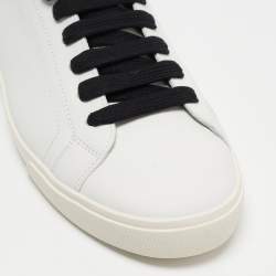 Pre Owned Dolce & Gabbana White/Black Leather Low Top Sneakers Size 45