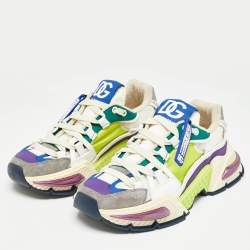 Pre Owned Dolce & Gabbana Multicolor Nylon and Suede Airmaster Sneakers Size 39