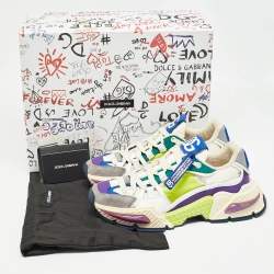 Pre Owned Dolce & Gabbana Multicolor Nylon and Suede Airmaster Sneakers Size 39