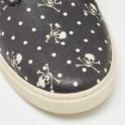 Dolce & Gabbana Black Skull and Cross Bone Print Canvas High Top Sneakers Size 41