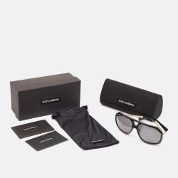 Dolce & Gabbana Black/Gold DG2167 Aviator Polarized Sunglasses