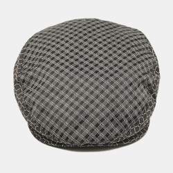 Dolce & Gabbana Black Patterned Silk Flat Cap Size 57
