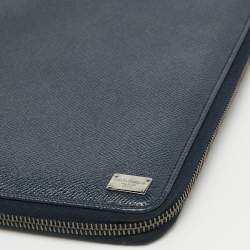 Dolce & Gabbana Navy Blue Leather Business Organizer