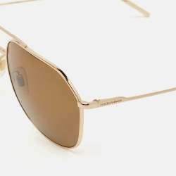 Dolce & Gabbana Brown/Gold DG 2166 Aviator Sunglasses