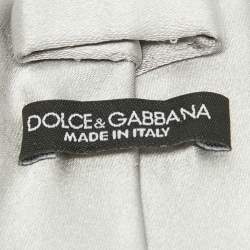 Pre Owned Dolce & Gabbana Silver Silk Skinny Tie