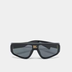 Pre Owned Dolce & Gabbana Black DG6177 Shield Sunglasses