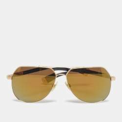 Pre Owned Dolce & Gabbana Gold DG 2133 K Basalto Aviator Sunglasses