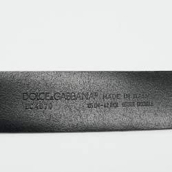 مملوكة مسبقًا Dolce & Gabbana 105 CM Buckle Belt Black Crocodile