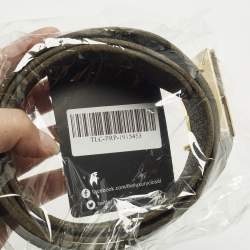 مملوكة مسبقًا حزام دولتشي آند غابانا لوحة الشعار إبزيم 90 سم جلد أسود