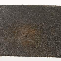 Pre Owned Dolce & Gabbana Logo Plaque 100 CM Buckle Belt Black Leather