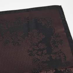 مملوكة مسبقًا Dolce & Gabbana Burgundy/Black Jacquard Pocket Square