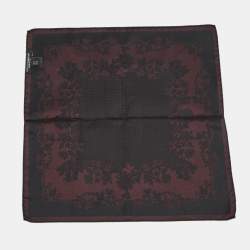 مملوكة مسبقًا Dolce & Gabbana Burgundy/Black Jacquard Pocket Square