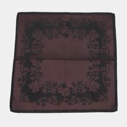 Pre Owned Dolce & Gabbana Burgundy/Black Jacquard Pocket Square