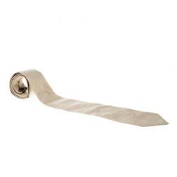 Dolce & Gabbana Vintage Beige Patterned Silk Jacquard Peek-A-Boo Tie