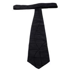 Dolce & Gabbana Vintage Black Abstract Embroidered Silk Traditional Tie