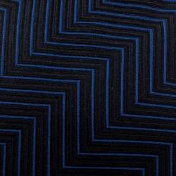 Dolce & Gabbana Black and Blue Zig Zag Pattern Silk Jacquard Tie
