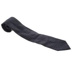 Dolce & Gabbana Black Patterned Silk Jacquard Traditional Tie