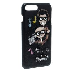 Pre Owned Dolce & Gabbana Black Leather Musical IPhone 7 Plus Case