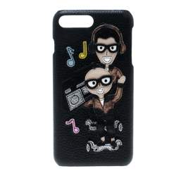 Pre Owned Dolce & Gabbana Black Leather Musical IPhone 7 Plus Case