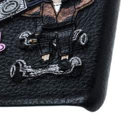 Pre Owned Dolce & Gabbana Black Leather Musical IPhone 7 Plus Case