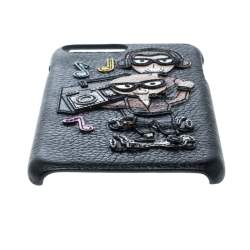 Pre Owned Dolce & Gabbana Black Leather Musical IPhone 7 Plus Case