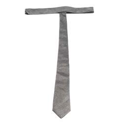 Dolce & Gabbana Grey Diagonal Striped Skinny Silk Tie