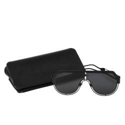Pre Owned Dolce & Gabbana Black Miami DG 2261 Shield Aviator Sunglasses