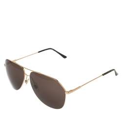 Pre Owned Dolce & Gabbana Brown/Gold Tinted Aviator Sunglasses