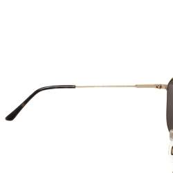 Pre Owned Dolce & Gabbana Brown/Gold Tinted Aviator Sunglasses