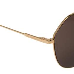 Pre Owned Dolce & Gabbana Brown/Gold Tinted Aviator Sunglasses