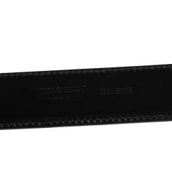 مملوكة مسبقًا حزام دولتشي أند غابانا جلد أسود لامع 95 سم