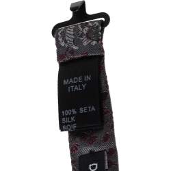 Pre Owned Dolce & Gabbana Grey Floral Silk Jacquard Bow Tie
