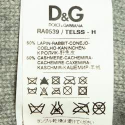 D&G Grey Fur And Cashmere Wrap Scarf