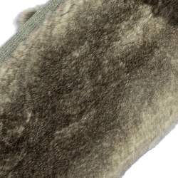 D&G Grey Fur And Cashmere Wrap Scarf