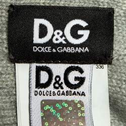 D&G Grey Fur And Cashmere Wrap Scarf