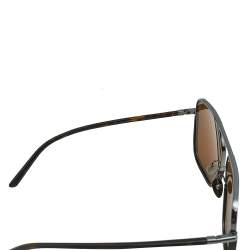Pre Owned Dolce & Gabbana Gunmetal Tone/ Brown DG 2193 Navigator Sunglasses