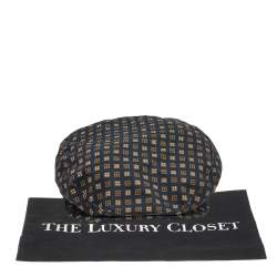 Dolce & Gabbana Blue Cube Motif Print Flat Cap