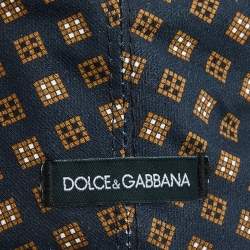 Dolce & Gabbana Blue Cube Motif Print Flat Cap