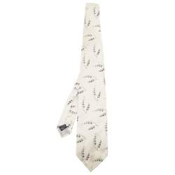 Dolce & Gabbana Cream Floral Silk Jacquard Tie