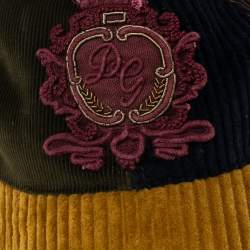 Pre Owned Dolce & Gabbana Multicolor Logo Embroidered Corduroy Baseball Cap