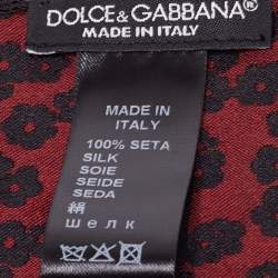 Pre Owned Dolce & Gabbana Bicolor Floral Jacquard Silk Pocket Square