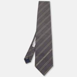 Dolce & Gabbana Grey Striped Silk Tie