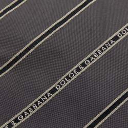 Dolce & Gabbana Grey Striped Silk Tie