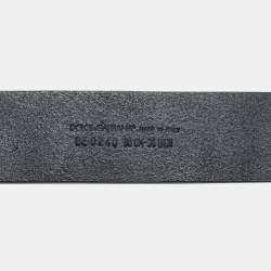 Pre Owned حزام دولتشي أند غابانا جلد أسود مزين بإبزيم شعار ماركة 90 سم