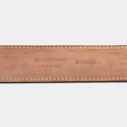 مملوكة مسبقًا Dolce & Gabbana Black Eel Leather DG Logo Buckle Belt 110 CM