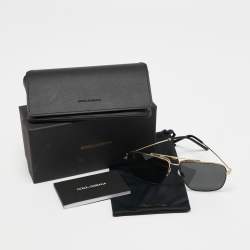 Pre Owned Dolce & Gabbana Black DG2264 Aviator Sunglasses